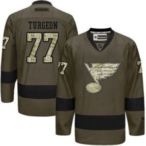 St. Louis Blues #77 Pierre Turgeon Green Salute To Service Men's Stitched Reebok NHL Jerseys