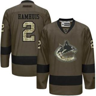 Vancouver Canucks #2 Dan Hamhuis Green Salute To Service Men's Stitched Reebok NHL Jerseys