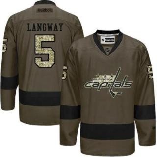 Washington Capitals #5 Rod Langway Green Salute To Service Men's Stitched Reebok NHL Jerseys