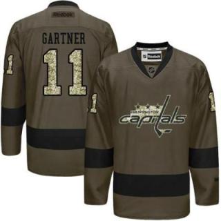 Washington Capitals #11 Mike Gartner Green Salute To Service Men's Stitched Reebok NHL Jerseys