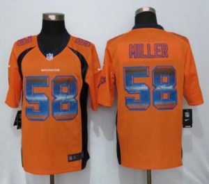 Nike Denver Broncos #58 Von Miller Orange Color Men's Stitched NFL Limited Strobe Jersey