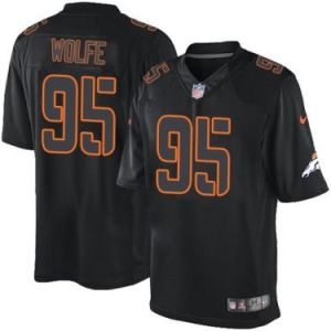 Nike Denver Broncos #95 Derek Wolfe Black Men's Stitched NFL Impact Limited Jersey