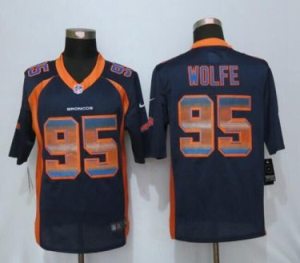 Nike Denver Broncos #95 Derek Wolfe Navy Blue Alternate Men's Stitched NFL Limited Strobe Jersey
