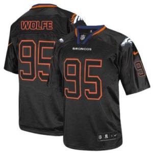 Nike Denver Broncos #95 Derek Wolfe Lights Out Black Men's Stitched NFL Elite Jersey