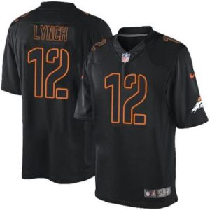 Nike Denver Broncos #12 Paxton Lynch Black Men's Stitched NFL Impact Limited Jersey