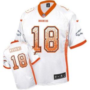 Nike Denver Broncos #18 Peyton Manning White Men's Stitched NFL Elite Drift Fashion Jersey