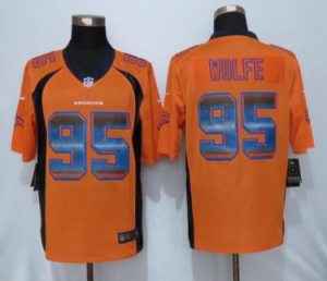 Nike Denver Broncos #95 Derek Wolfe Orange Color Men's Stitched NFL Limited Strobe Jersey
