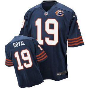 Nike Chicago Bears #19 Eddie Royal Navy Blue Throwback Mens Stitched NFL Elite Jersey