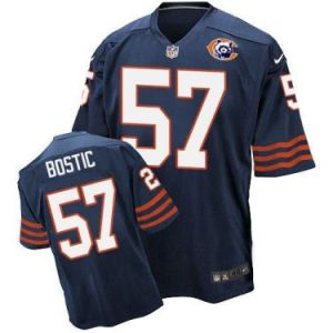 Nike Chicago Bears #57 Jon Bostic Navy Blue Throwback Mens Stitched NFL Elite Jersey