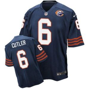 Nike Chicago Bears #6 Jay Cutler Navy Blue Throwback Mens Stitched NFL Elite Jersey