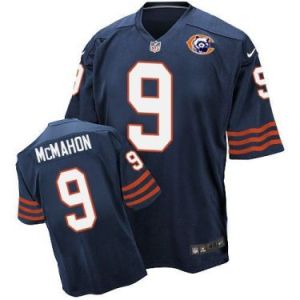 Nike Chicago Bears #9 Jim McMahon Navy Blue Throwback Mens Stitched NFL Elite Jersey
