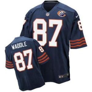 Nike Chicago Bears #87 Tom Waddle Navy Blue Throwback Mens Stitched NFL Elite Jersey