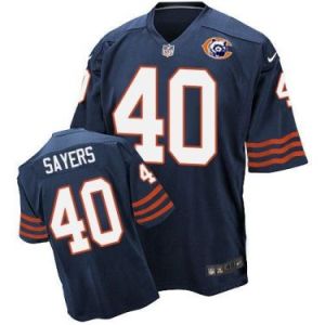 Nike Chicago Bears #40 Gale Sayers Navy Blue Throwback Mens Stitched NFL Elite Jersey