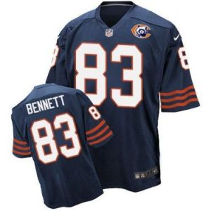 Nike Chicago Bears #83 Martellus Bennett Navy Blue Throwback Mens Stitched NFL Elite Jersey