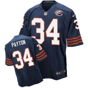 Nike Chicago Bears #34 Walter Payton Navy Blue Throwback Mens Stitched NFL Elite Jersey