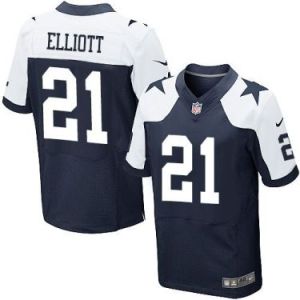 Nike Dallas Cowboys #21 Ezekiel Elliott Navy Men's Stitched NFL Elite Jersey