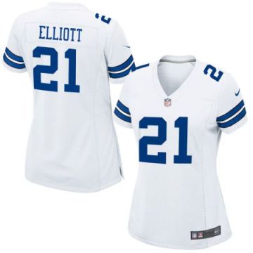 Women's Dallas Cowboys #21 Ezekiel Elliott Nike White 2016 NFL Stitched Game Jersey
