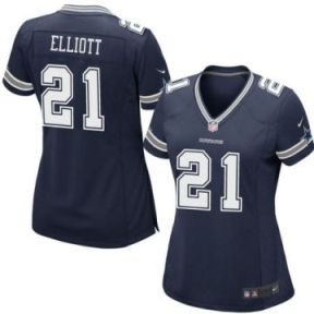 Women's Dallas Cowboys #21 Ezekiel Elliott Nike Navy 2016 NFL Stitched Game Jersey
