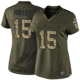 Women's Nike Houston Texans #15 Will Fuller Green Stitched NFL Limited Salute To Service Jersey
