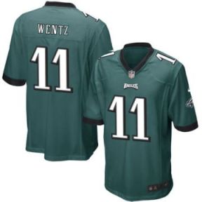 Youth Philadelphia Eagles Carson Wentz Nike Green 2016 NFL Stitched Game Jersey