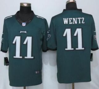 Nike Philadelphia Eagles #11 Carson Wentz Midnight Green Color Men's Stitched NFL New Limited Jersey