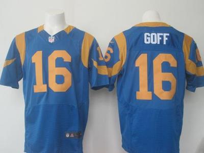 Nike Rams #16 Jared Goff Mne's Royal Throwback Stitched NFL Elite Jersey