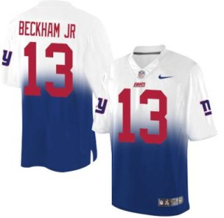 Nike New York Giants #13 Odell Beckham Jr Royal BlueWhite Men's Stitched NFL Elite Fadeaway Fashion Jersey
