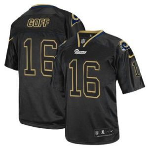 Nike Los Angeles Rams #16 Jared Goff Lights Out Black Men's Stitched NFL Elite Jersey