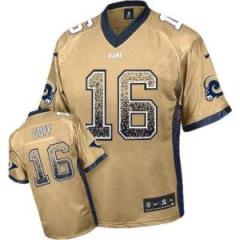 Nike Los Angeles Rams #16 Jared Goff Gold Men's Stitched NFL Elite Drift Fashion Jersey