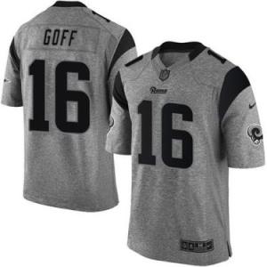 Nike Los Angeles Rams #16 Jared Goff Gridiron Gray Men's Stitched NFL Limited Jersey