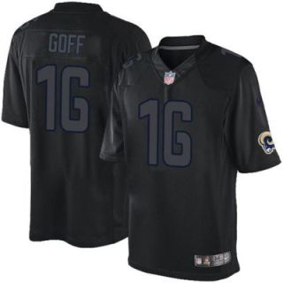 Nike Los Angeles Rams #16 Jared Goff Black Men's Stitched NFL Impact Limited Jersey
