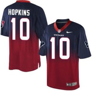 Nike Houston Texans #10 DeAndre Hopkins Navy Blue Red Men's Stitched NFL Elite Fadeaway Fashion Jersey