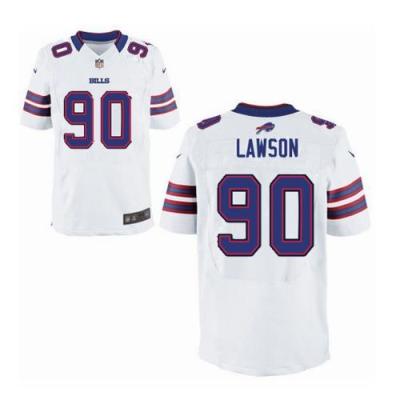 Men's Buffalo Bills #90 Shaq Lawson Nike Elite White Jersey