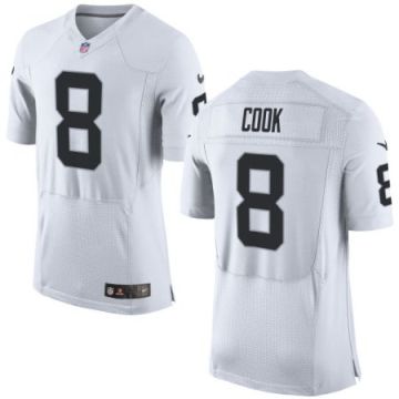 Men's Oakland Raiders #8 Connor Cook Nike White Elite NFL Stitched Jersey
