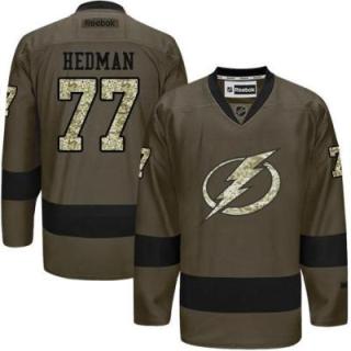Tampa Bay Lightning #77 Victor Hedman Green Salute To Service Men's Stitched Reebok NHL Jerseys