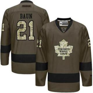 Toronto Maple Leafs #21 Bobby Baun Green Salute To Service Men's Stitched Reebok NHL Jerseys