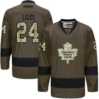 Toronto Maple Leafs #24 John-Michael Liles Green Salute To Service Men's Stitched Reebok NHL Jerseys