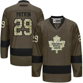 Toronto Maple Leafs #29 Felix Potvin Green Salute To Service Men's Stitched Reebok NHL Jerseys