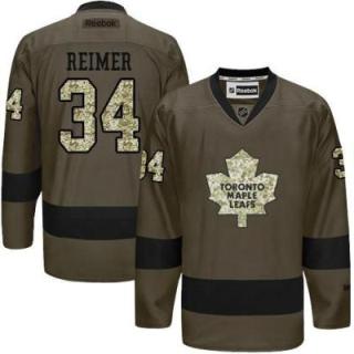 Toronto Maple Leafs #34 James Reimer Green Salute To Service Men's Stitched Reebok NHL Jerseys