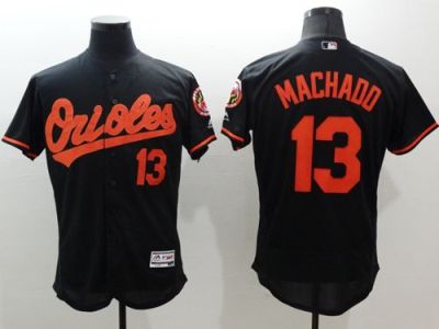 Baltimore Orioles #13 Manny Machado Black Flex Base Authentic Collection Stitched Baseball Jersey