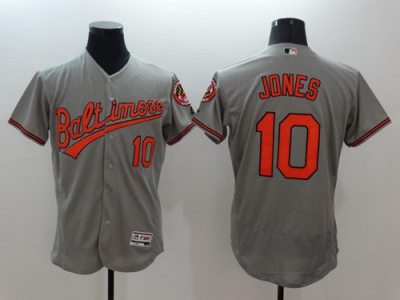 Baltimore Orioles #10 Adam Jones Grey Flex Base Authentic Collection Stitched Baseball Jersey