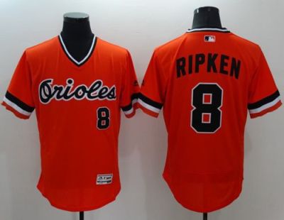 Baltimore Orioles #8 Cal Ripken Orange Flexbase Authentic Collection Cooperstown Stitched Baseball Jersey