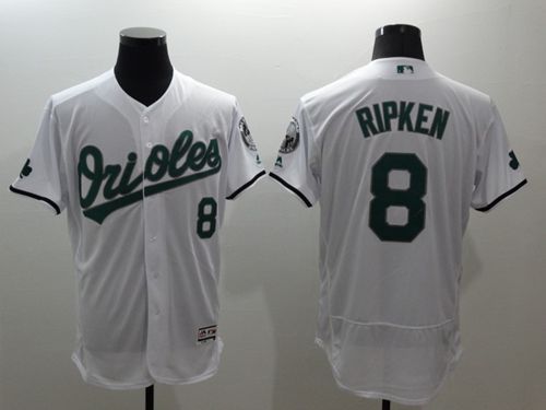 Baltimore Orioles #8 Cal Ripken Celtic Flexbase Authentic Collection Majestic Mens Stitched Baseball Jersey-White
