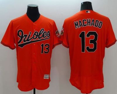Baltimore Orioles #13 Manny Machado Orange Flexbase Authentic Collection Stitched Baseball Jersey