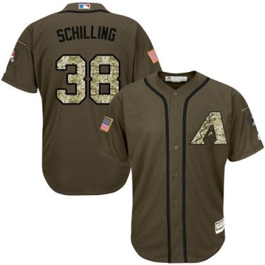 Arizona Diamondbacks #38 Curt Schilling Green Salute To Service Stitched Baseball Jersey Arizona Diamondbacks #38 Curt Schilling Green Salute To Service Stitched Baseball Jersey