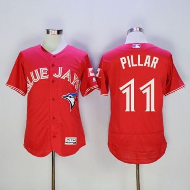 Blue Jays #11 Kevin Pillar Red Flexbase Authentic Collection Canada Day Stitched Baseball Jersey