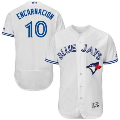 Blue Jays #10 Edwin Encarnacion White Flexbase Authentic Collection Stitched Baseball Jersey