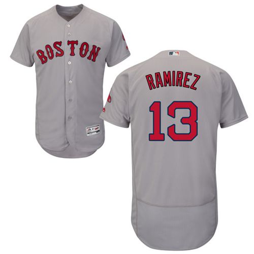 Boston Red Sox #13 Hanley Ramirez Grey Flexbase Authentic Collection Stitched Baseball Jersey