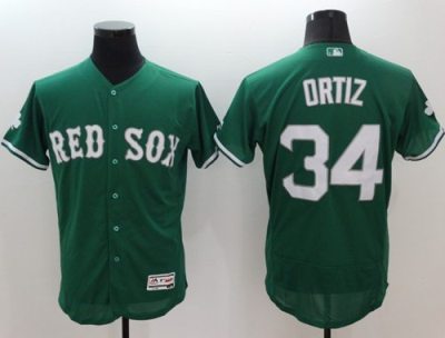 Boston Red Sox #34 David Ortiz Green Celtic Flexbase Authentic Collection Stitched Baseball Jersey
