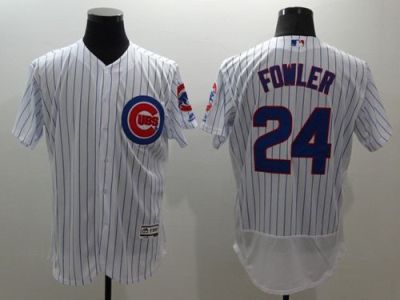 Chicago Cubs #24 Dexter Fowler Flexbase Authentic Collection Majestic Mens Stitched Baseball Jersey-White